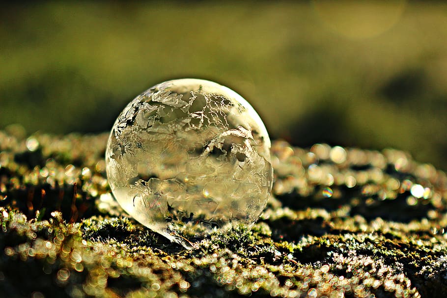 frozen bubble, ice bubble, soap bubble, frost bubble, cold HD wallpaper