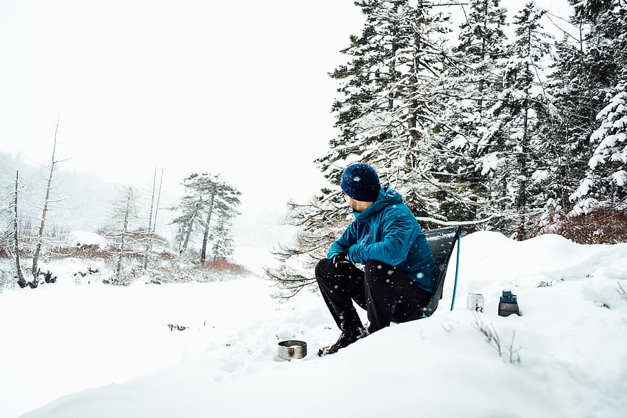 canada, nova scotia, winter, solitude, chair, camp, hike, snow HD wallpaper