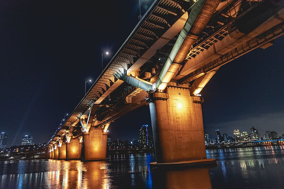 bridge, building, architecture, road, city, metropolis, urban HD wallpaper