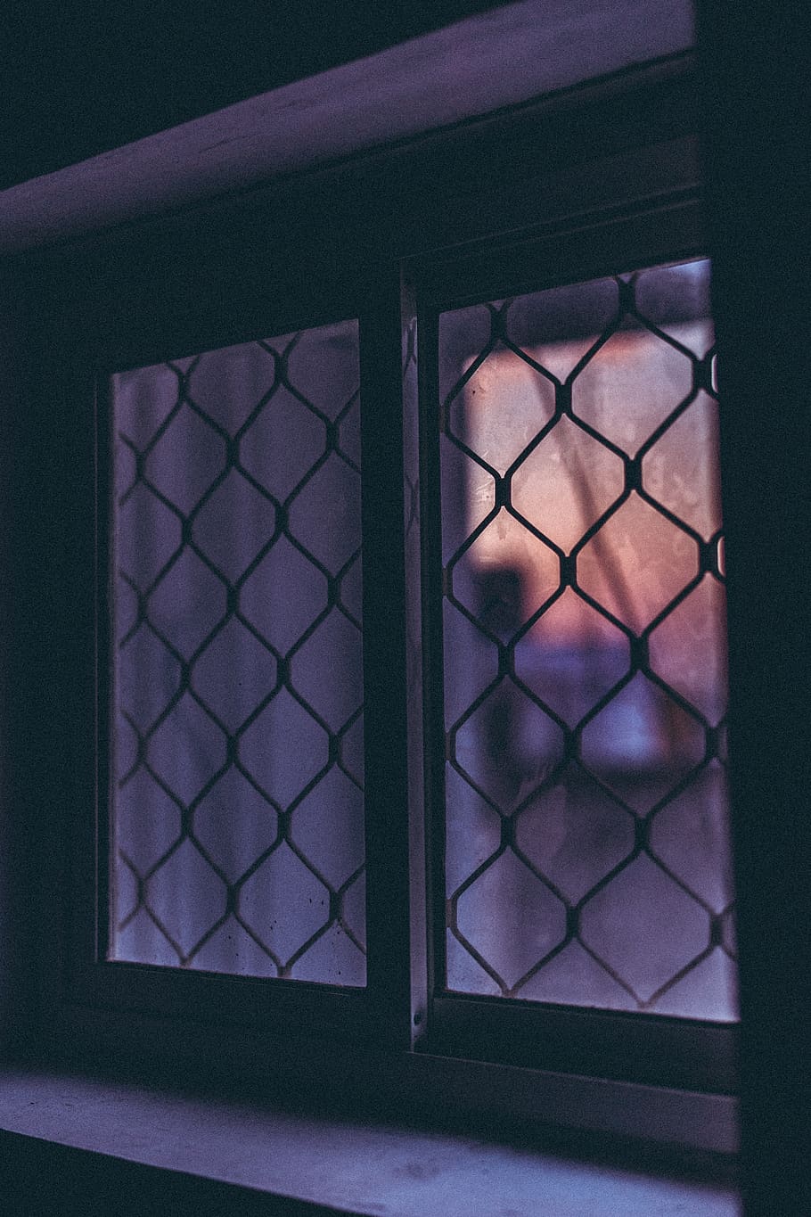 closed window, evening, cold, blue, glass - material, security HD wallpaper