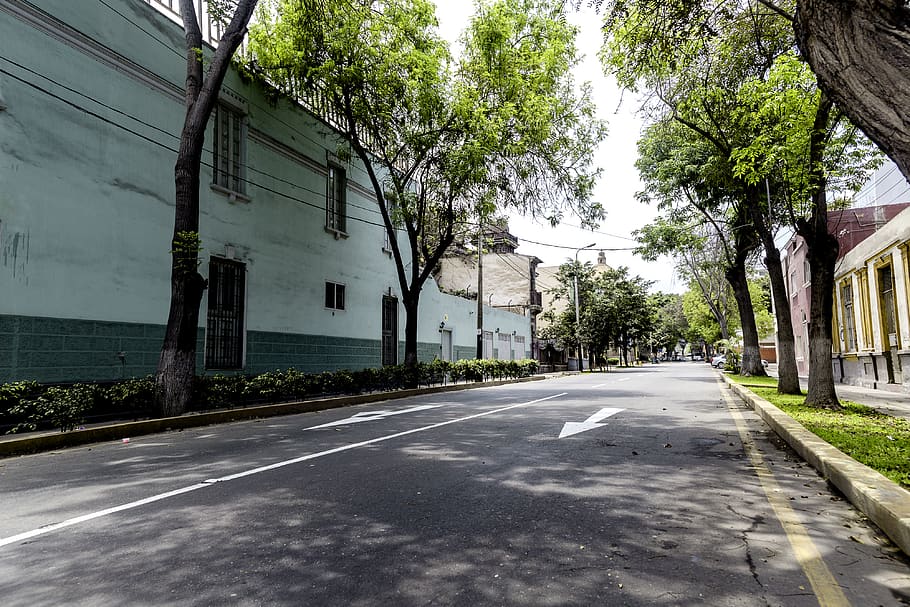 peru, barranco district, calle vacia, empty street, lima, road, HD wallpaper