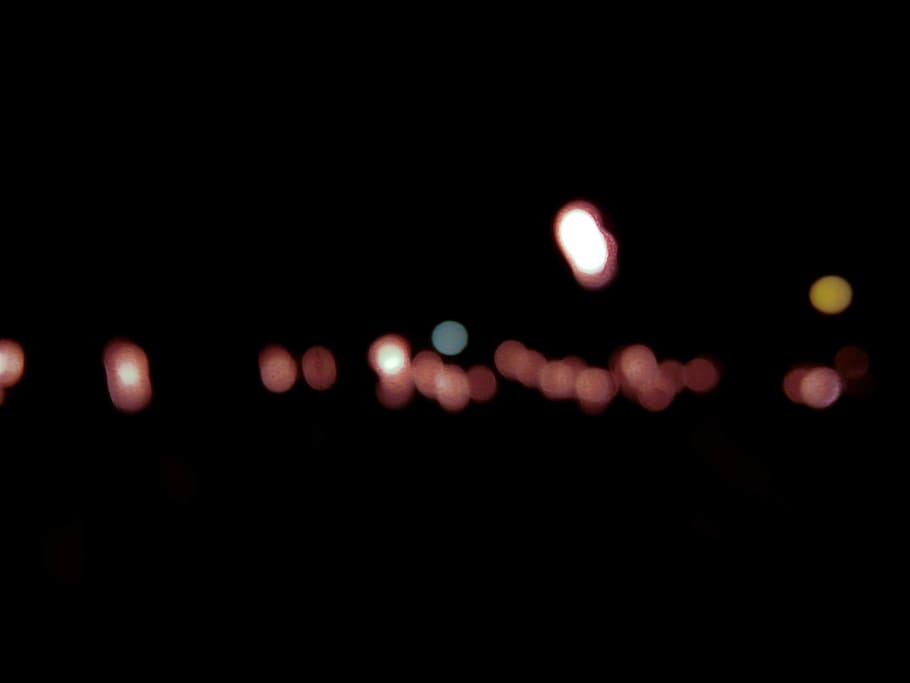 lights, street, night, darkness, red, yellow, purple, illuminated HD wallpaper