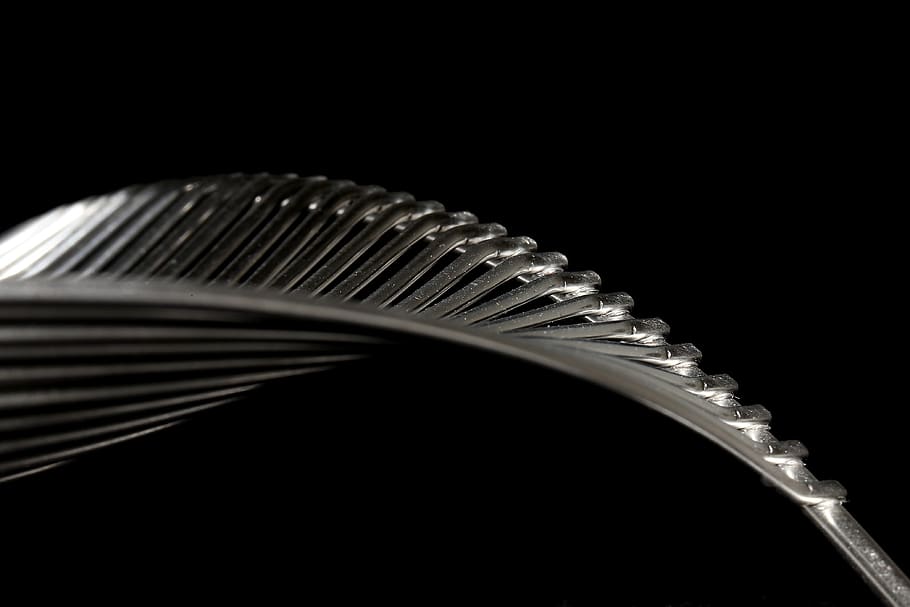 wire, bent, chrome, metal, abstract, black, decoration, art HD wallpaper