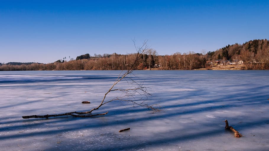 frozen lake, destination finger lake, cold, icy, frost, winter, HD wallpaper