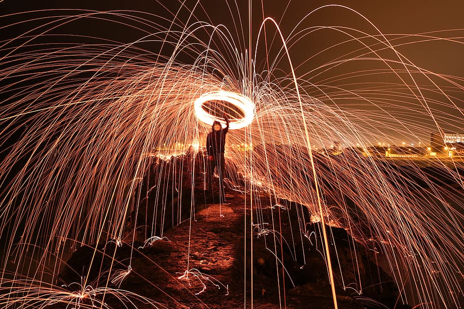peru, playa san bartolo, motion, wire wool, blurred motion HD wallpaper