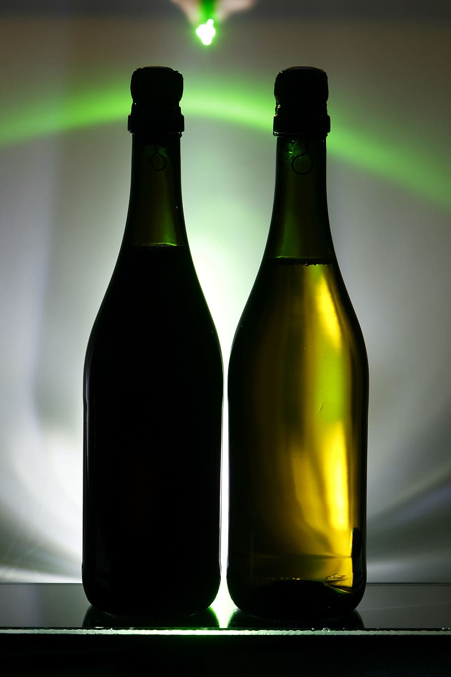 alcohol, bottle, bottles, champagne, drink, effect, light, nobody HD wallpaper