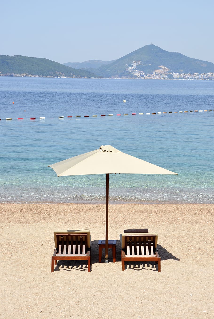 montenegro, sveti stefan, beach, holiday, relax, sand, summer