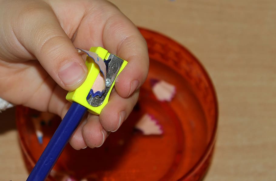 pencil sharpener, sharpening, crayon, education, drawing, creativity HD wallpaper