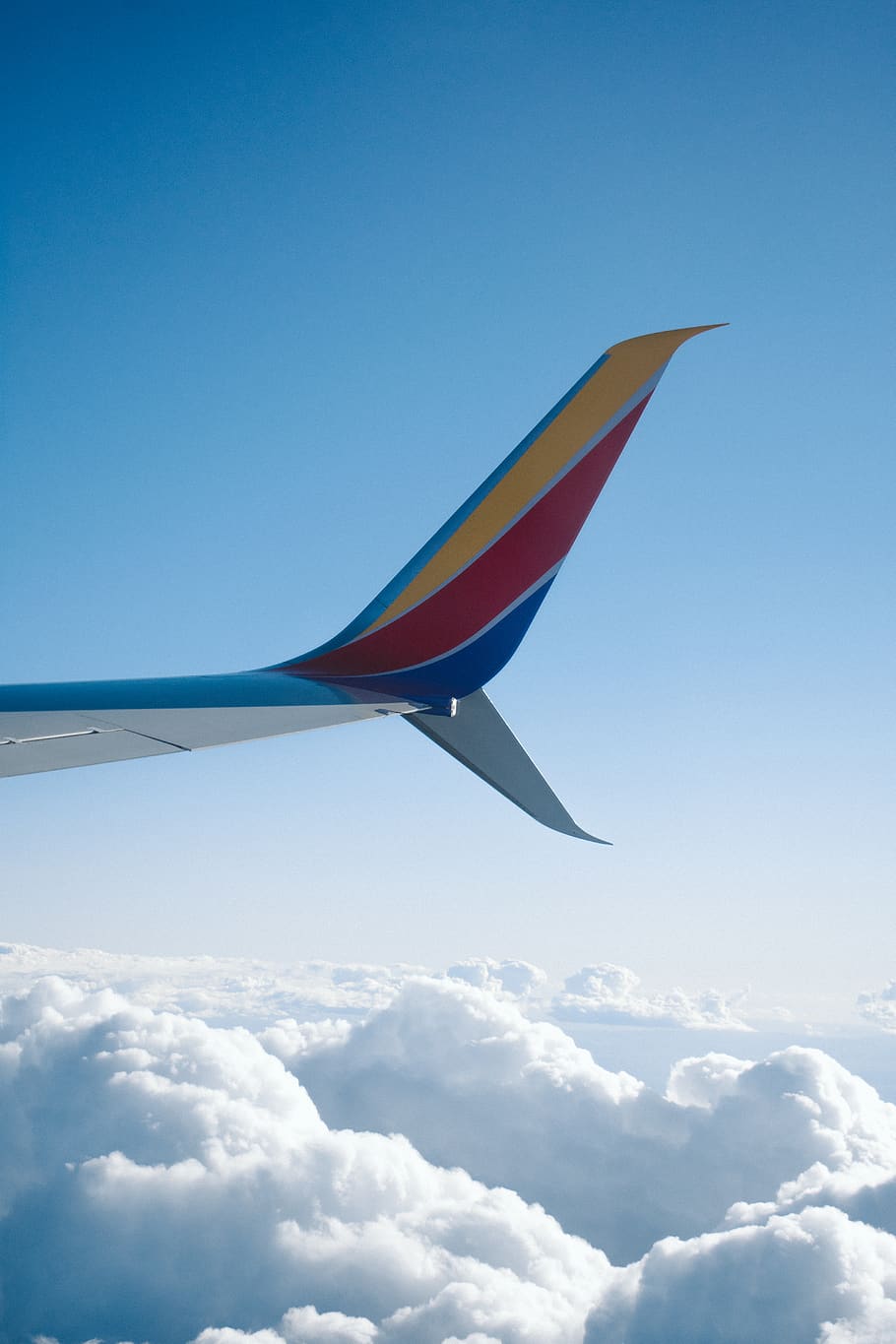 passenger plane flying over white clouds, sky, cloud - sky, multi colored HD wallpaper