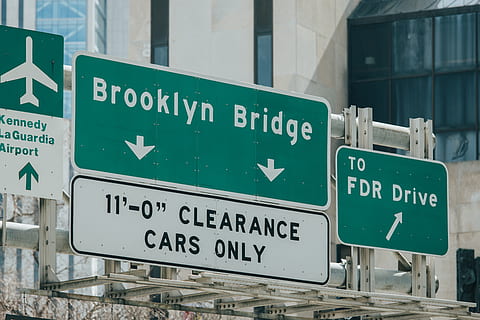 Brooklyn Bridge signage, symbol, road sign, stopsign, town, city HD wallpaper