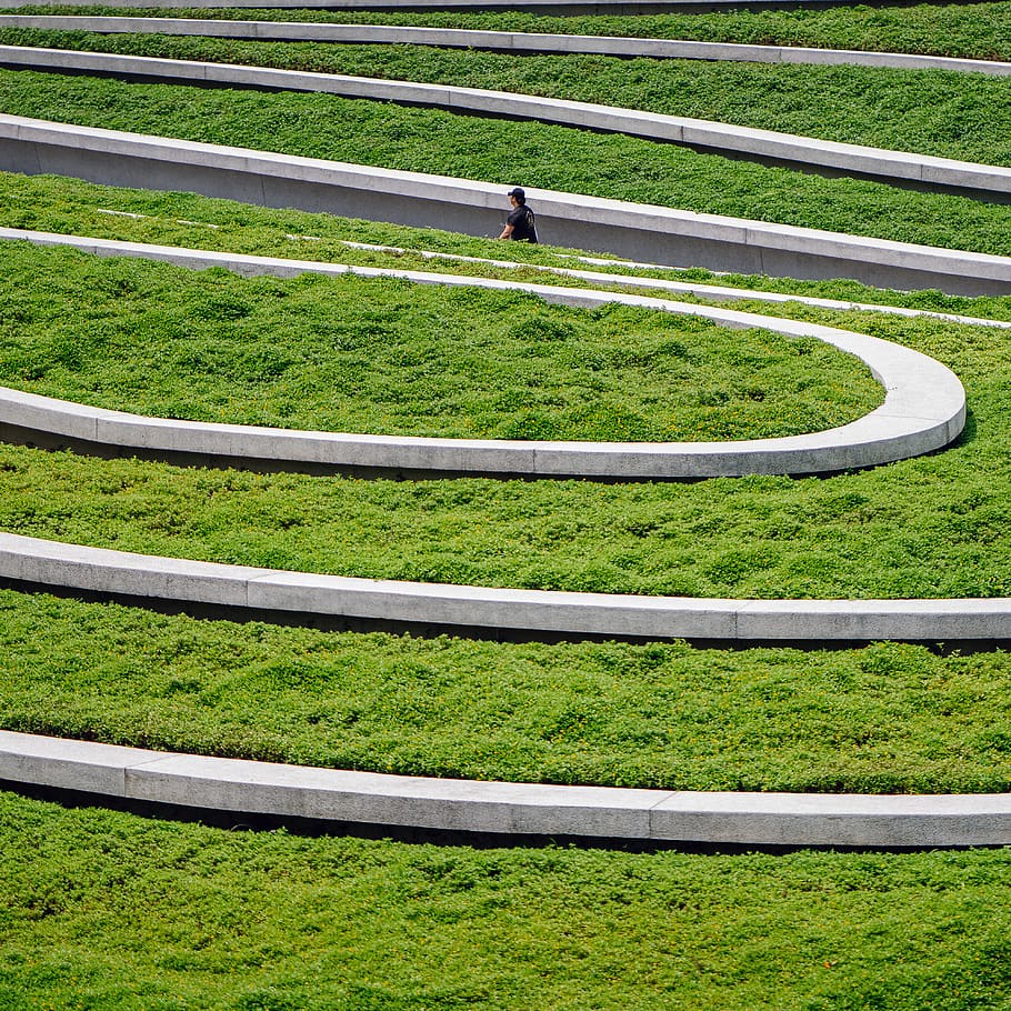 Person Walking on Stairs, curve, day, daylight, environment, grass HD wallpaper