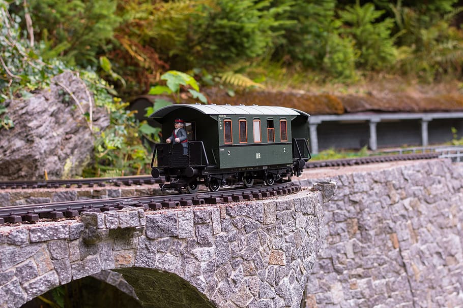 wagon, train, old, rails, gleise, traffic, threshold, bridge HD wallpaper