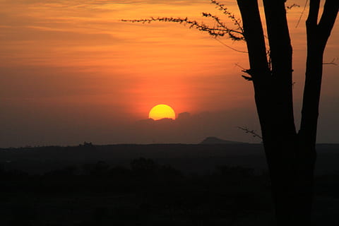 omo river, ethiopia, sunset, sky, silhouette, beauty in nature HD wallpaper