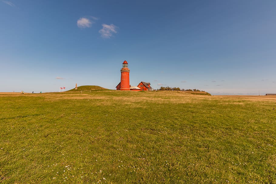 lighthouse, sea, denmark, ocean, coast, landscape, landmark HD wallpaper