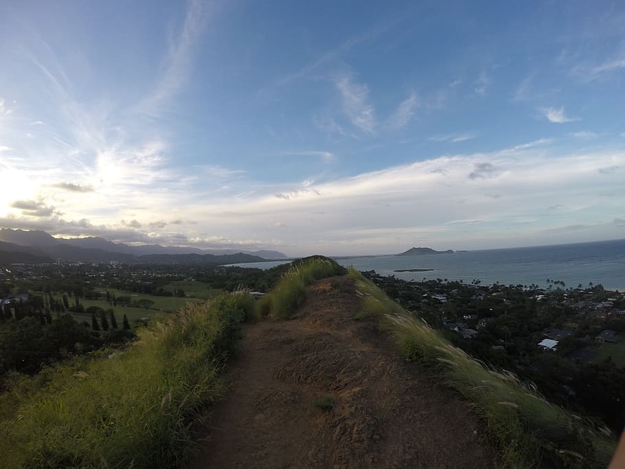 usa, kailua, lanikai pillbox, sky, scenics - nature, tranquil scene, HD wallpaper