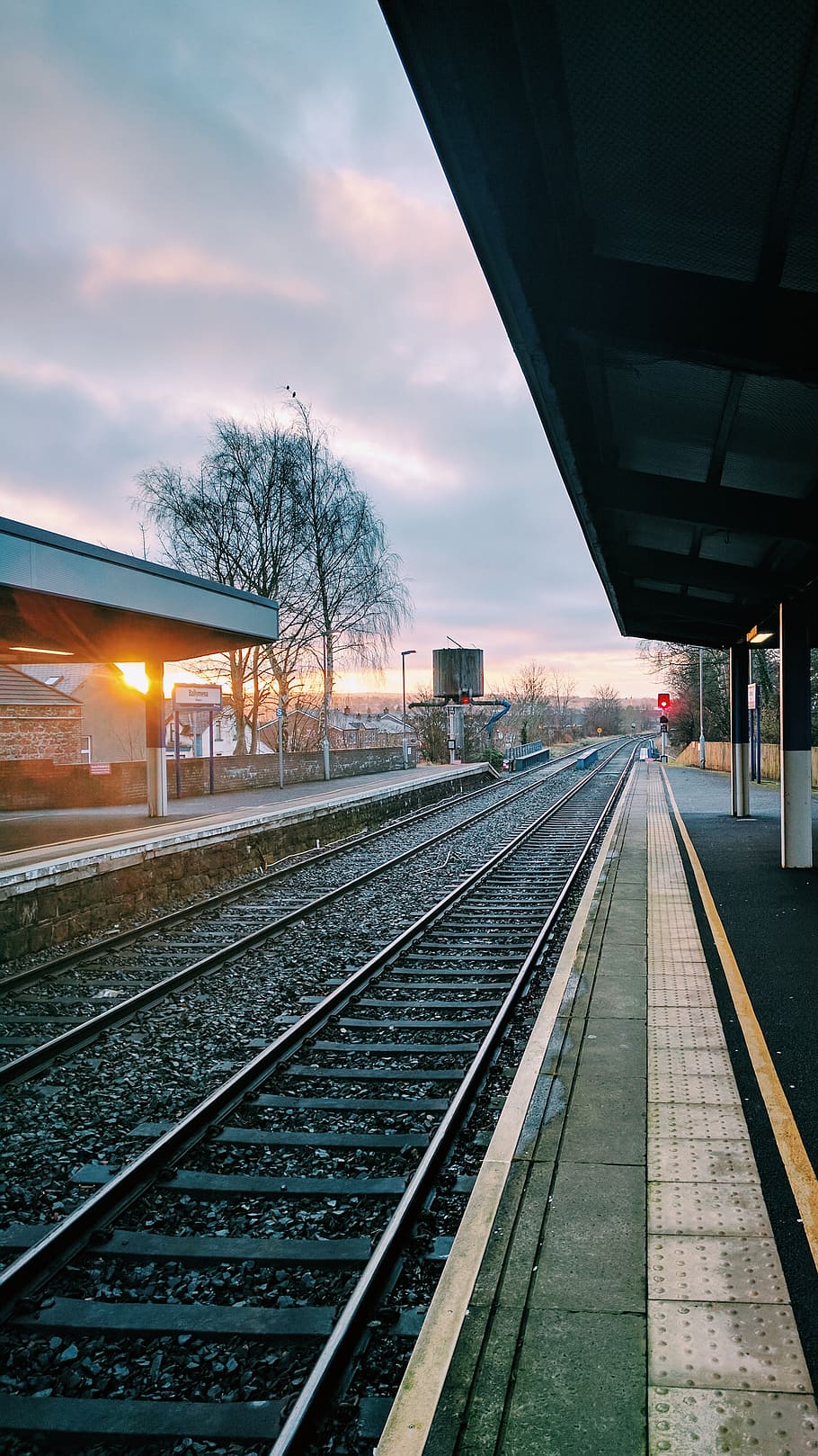 rail transportation, track, railroad track, sky, public transportation HD wallpaper