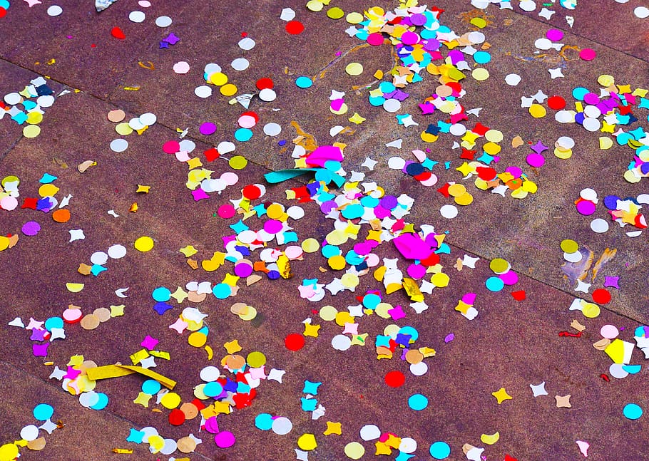 assorted cut papers, multi colored, confetti, large group of objects HD wallpaper