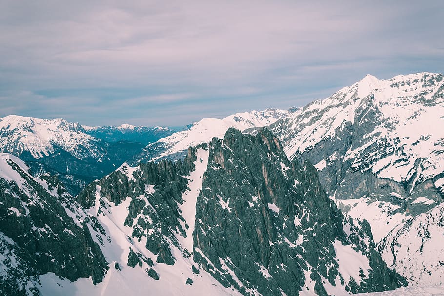 mountain, outdoors, nature, mountain range, ice, peak, glacier HD wallpaper