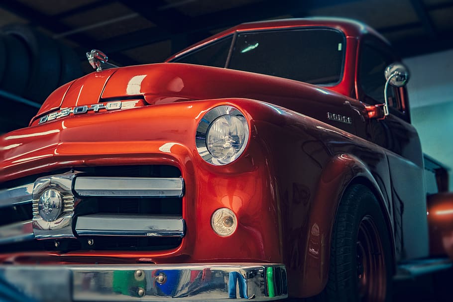 car, old, red, automobile, vehicle, classic, vintage, mode of transportation HD wallpaper