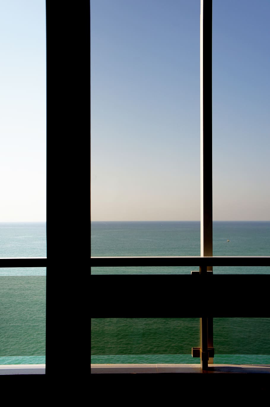greece, pireas, balkony, blue, blue sky, green, geometric, sea HD wallpaper