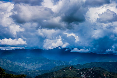 philippines, baguio, sky, mountain, mountains, clouds, blue HD wallpaper