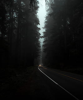 black and white corded device, tarmac, asphalt, highway, nature HD wallpaper