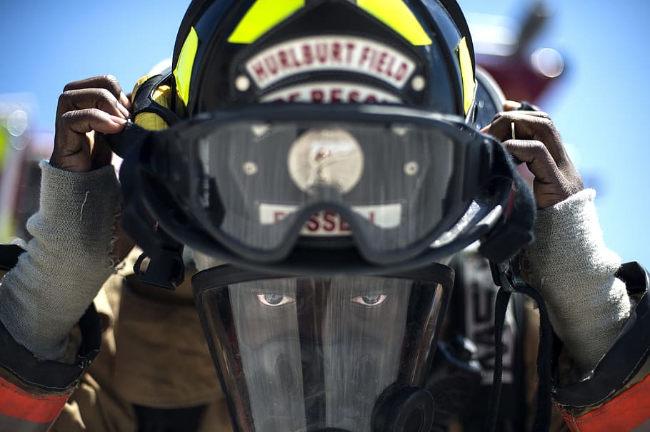 fire, fighter, firefighter, work, worker, suit, protection HD wallpaper