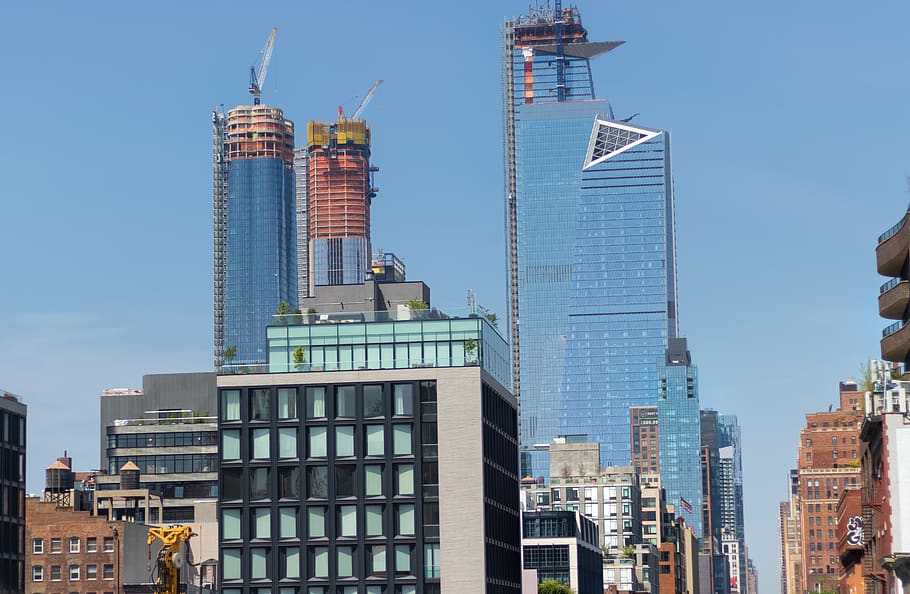 hudson towers, nyc, new york street, high line, hudson yards, HD wallpaper