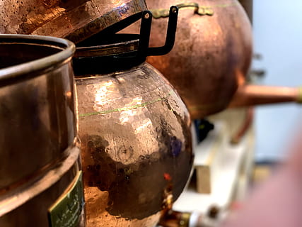 copper, gin, still, alcohol, drink, alcoholic, refreshment HD wallpaper