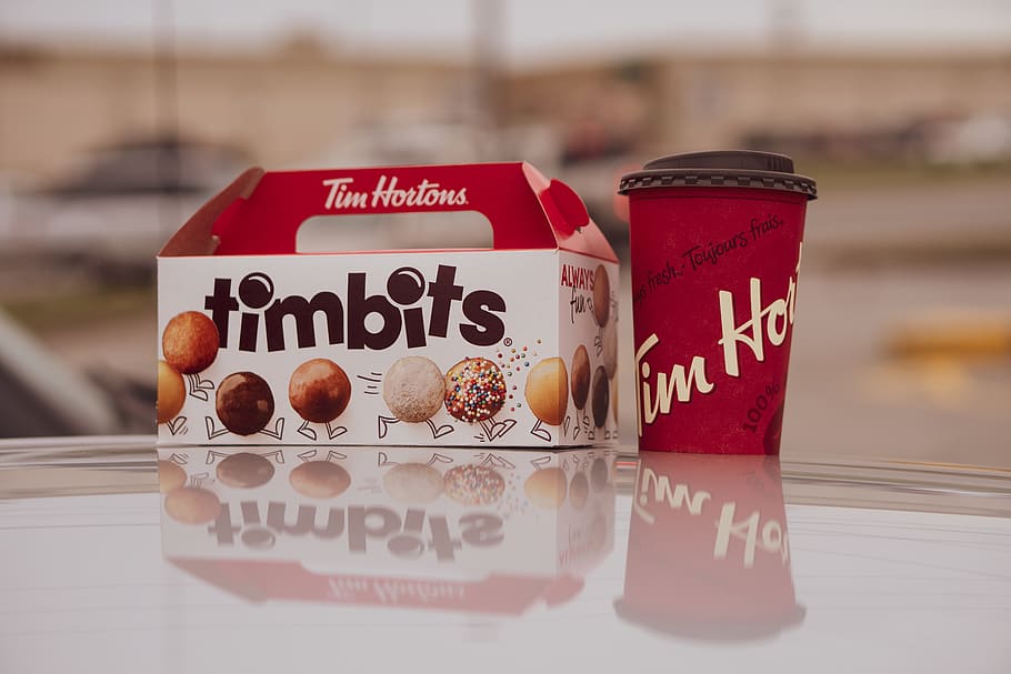Timbits doughnut box, text, western script, food and drink, communication HD wallpaper