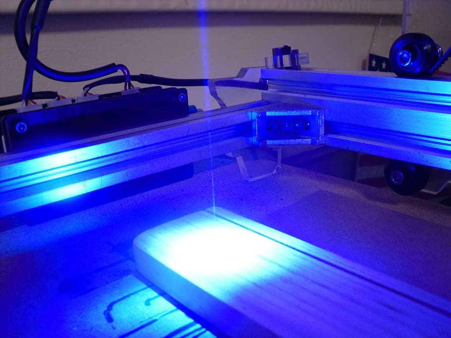 burn, light, laser, blue, tool, industrial, technology, indoors HD wallpaper