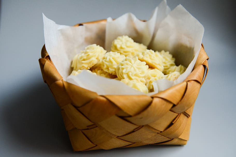 Basket Of Baked Cookies, bowl, container, delicious, food, pastry HD wallpaper
