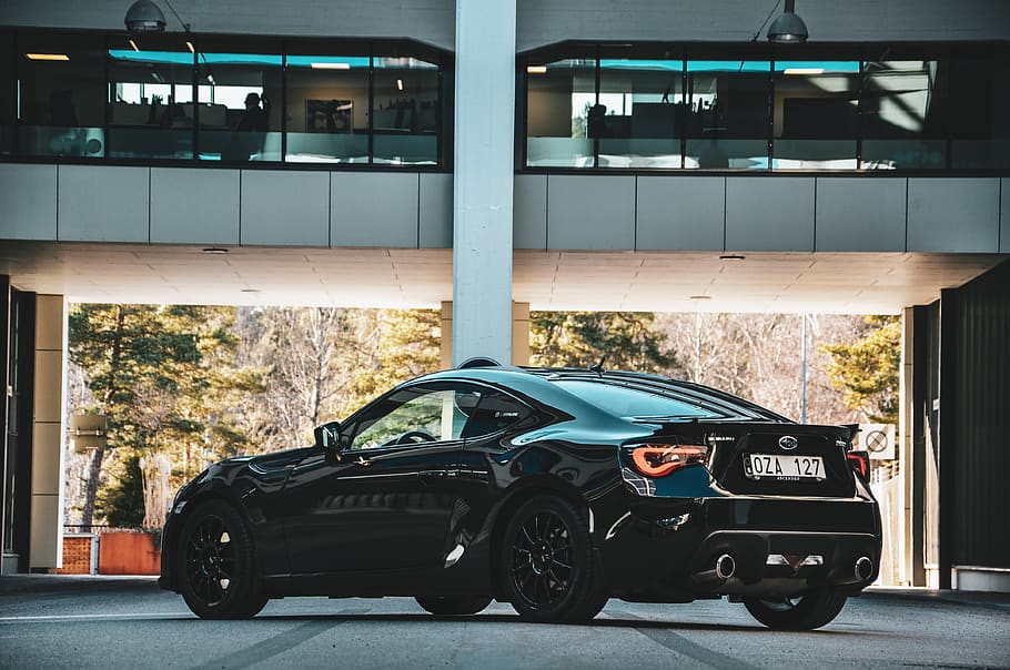black coupe, mode of transportation, car, motor vehicle, architecture HD wallpaper