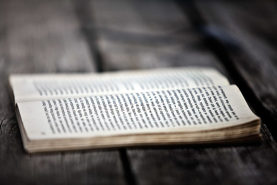 Opened Book on Wooden Board, blur, book series, data, document HD wallpaper