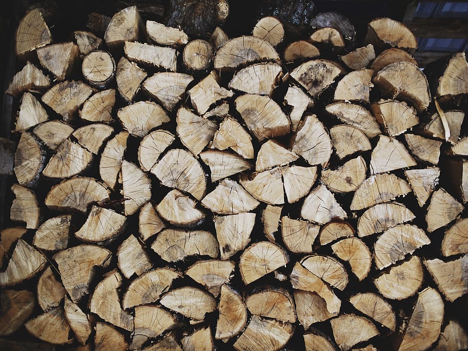 wood, brown, cuts, collection, trees, trunk, firewood, log HD wallpaper
