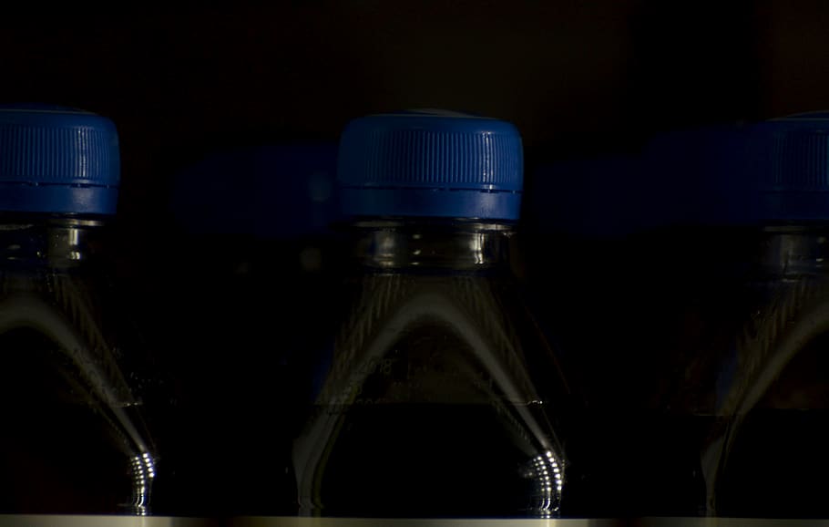 plastic, bottle, water, black, blue, dark, oil, container, no people HD wallpaper