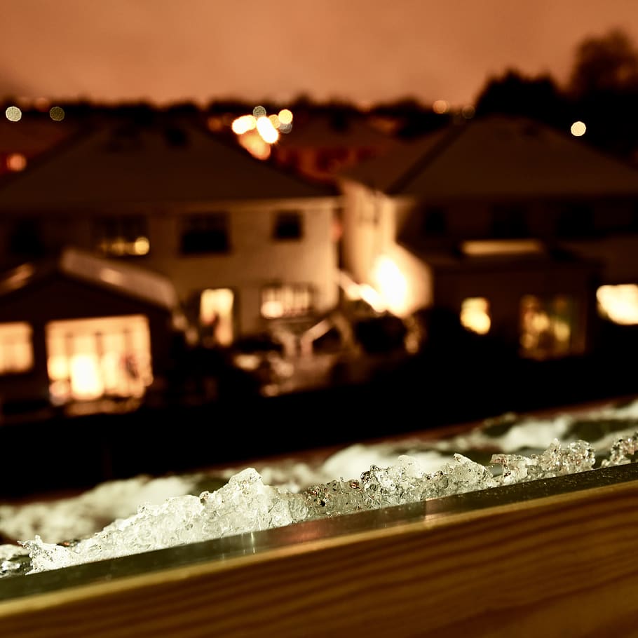 home, ice, winter, warm, night, illuminated, building exterior HD wallpaper