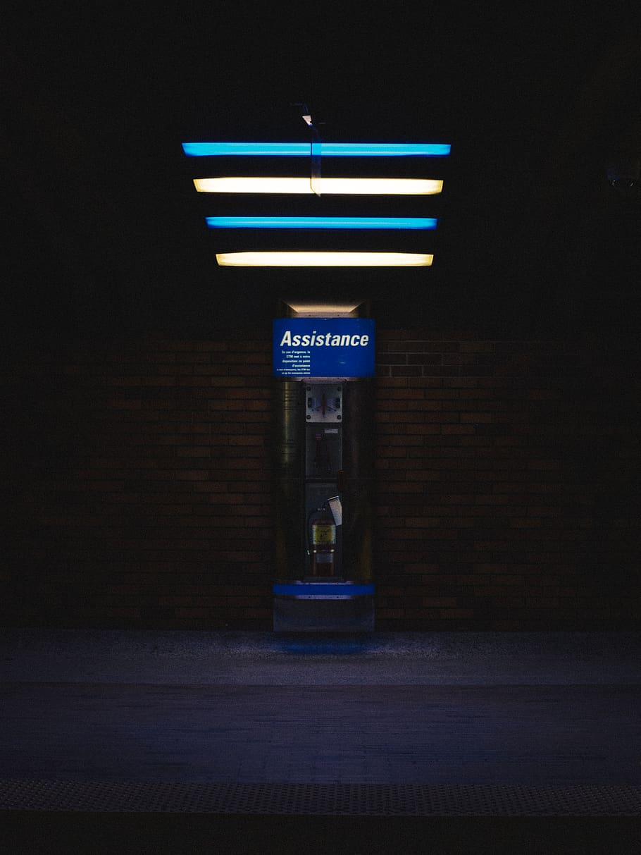 lighted Assistance signage, illuminated, no people, communication HD wallpaper