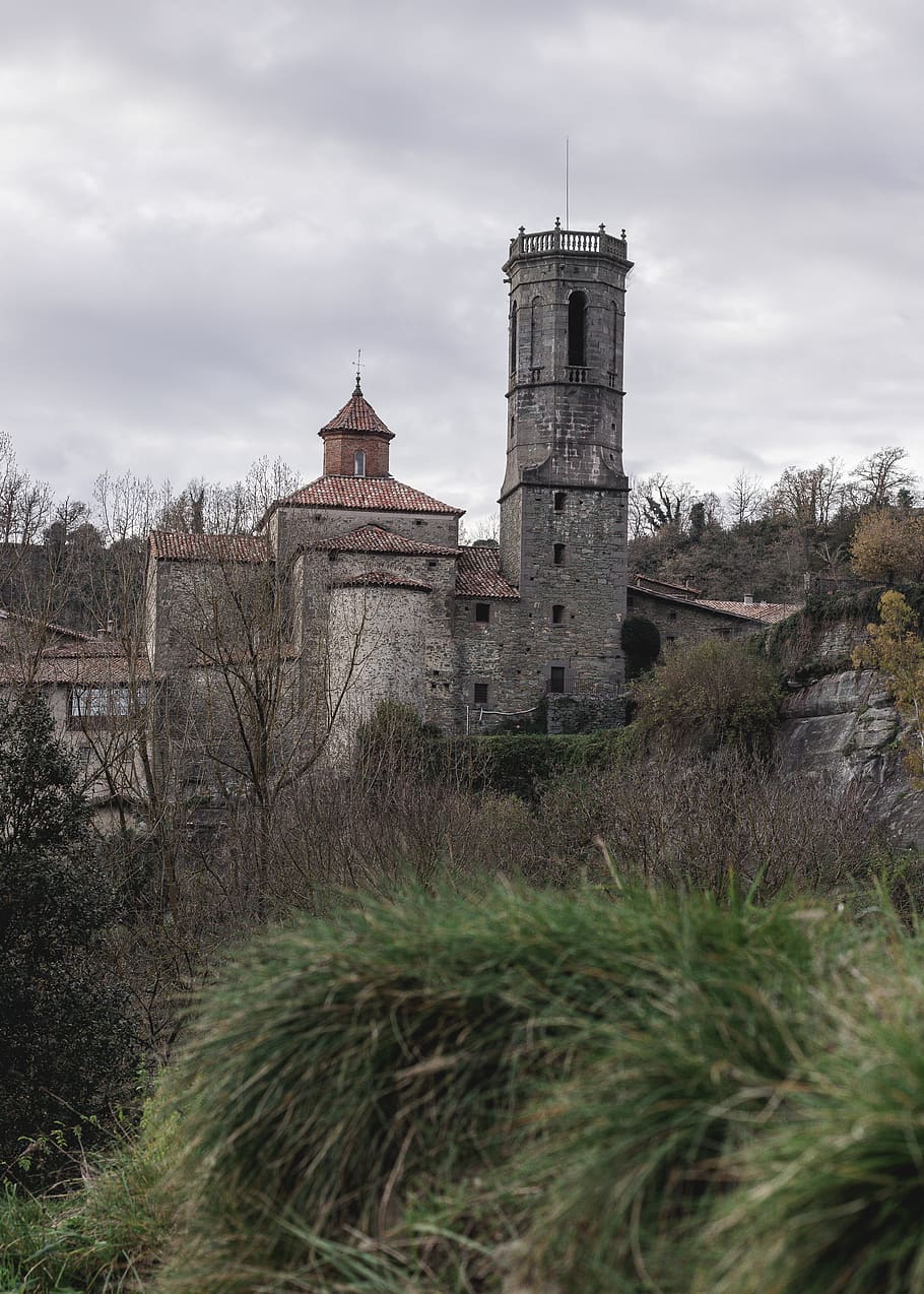 Stone Building during Cloudy Day, ancient, architecture, castle HD wallpaper