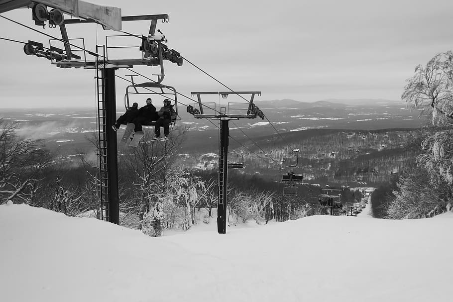 canada, sutton, mont sutton, winter, chairlift, quebec, ski HD wallpaper
