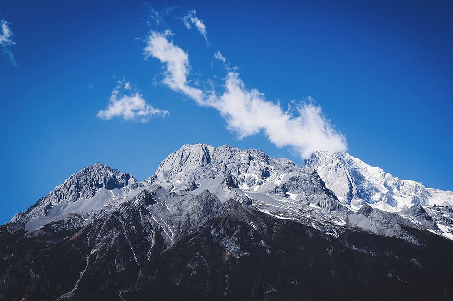 snow mountain, cold temperature, scenics - nature, snowcapped mountain HD wallpaper