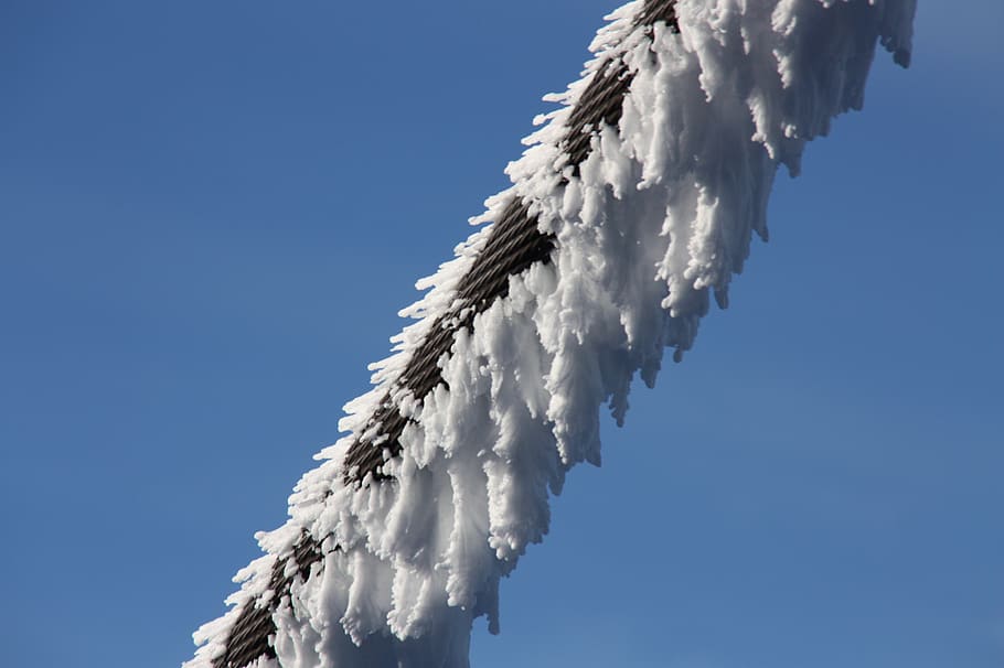 winter, snow, ice, cold, alpine, frost, crystals, sky, panorama HD wallpaper