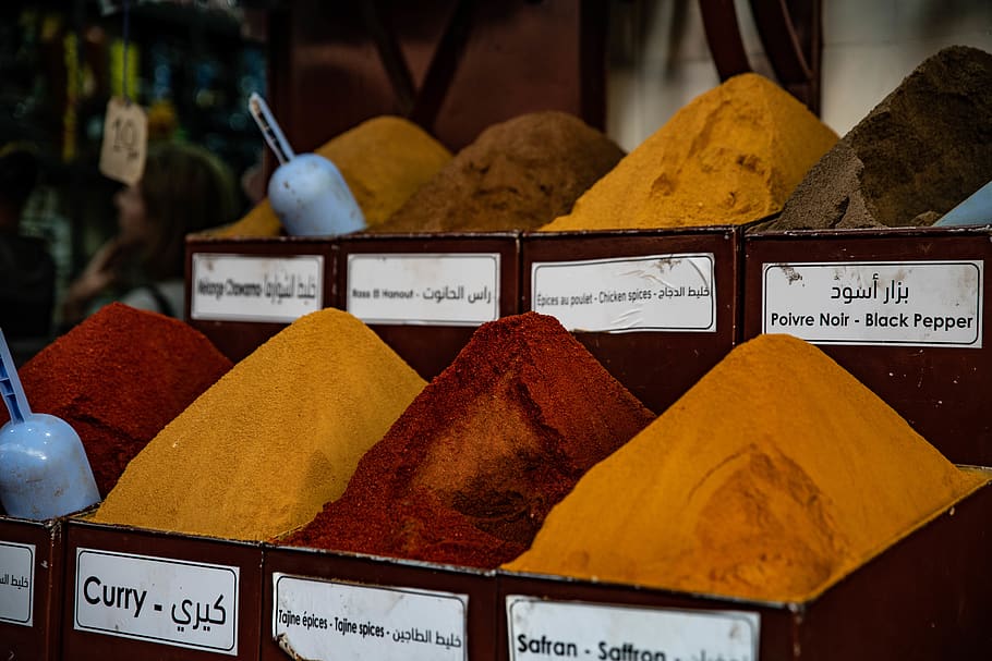 spice, human, person, bread, food, powder, box, market, shop HD wallpaper