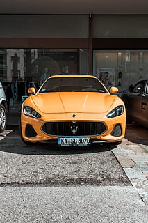 orange Maserati car, vehicle, automobile, transportation, sports car HD wallpaper