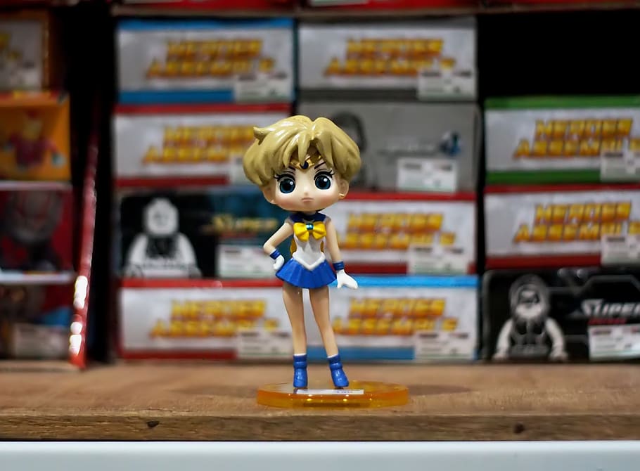 sailor, moon, toy, figurine, small, cute, girl, young, lady