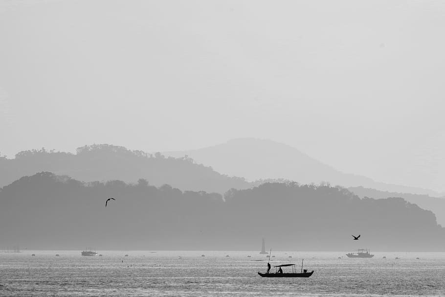 swatow, river, china, sky, beauty in nature, mountain, scenics - nature HD wallpaper