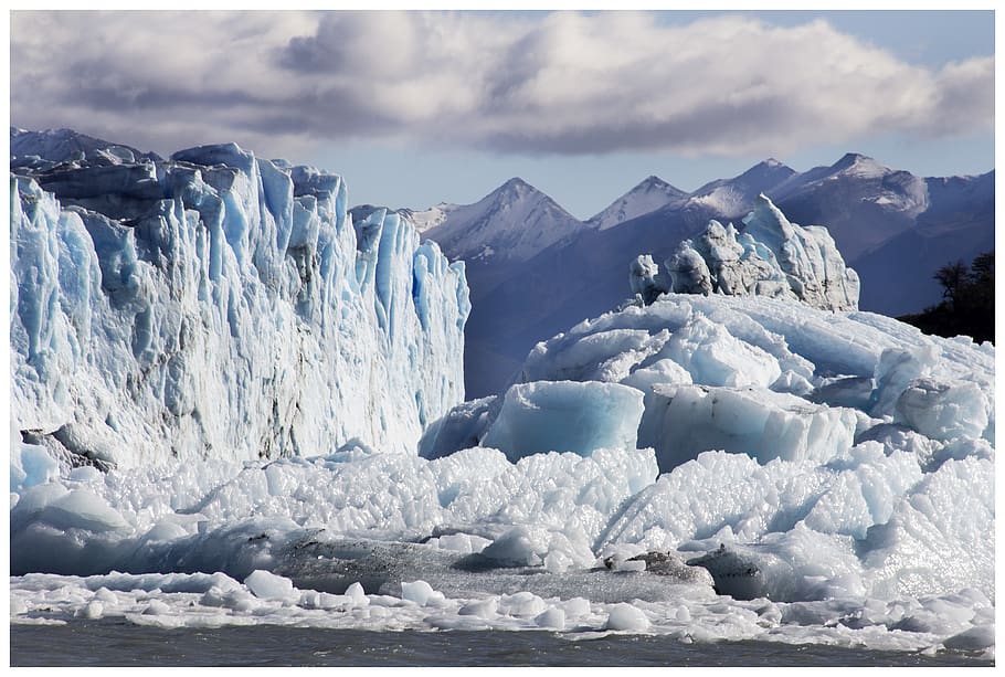 argentina, el calafate, snow, glaciar, landsacpe, water, cold temperature, HD wallpaper
