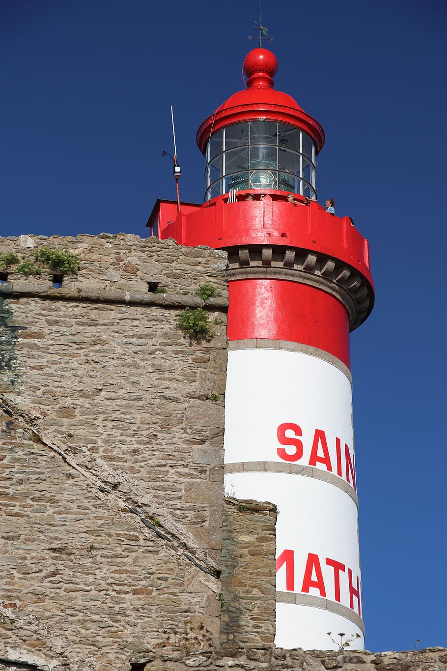 lighthouse, st mathieu, finisterre, brittany, france, red, architecture, HD wallpaper
