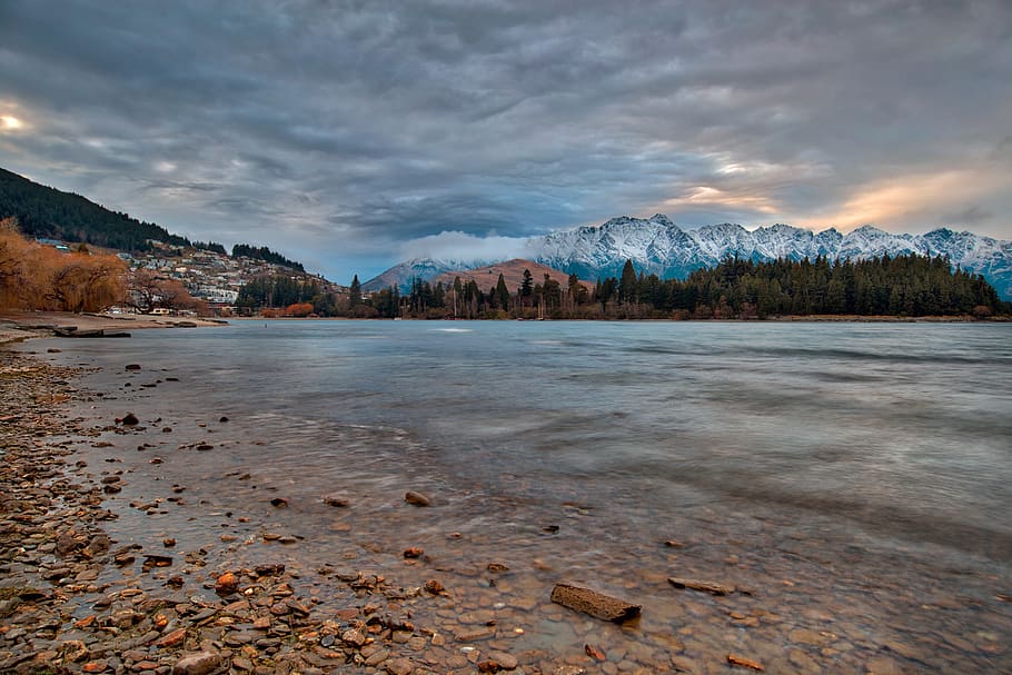 Body of Water during Cloudy Sky, clouds, daylight, ice, landscape HD wallpaper
