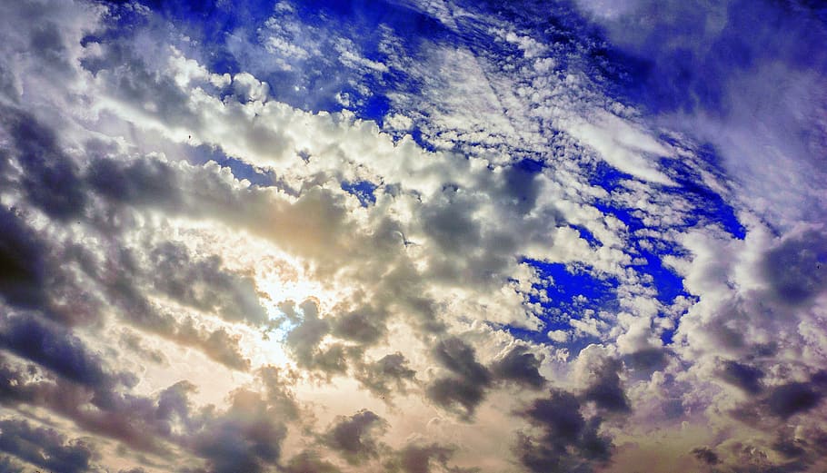 sky, clouds, celajes, sun, sunny, blue, afternoon, lighting HD wallpaper